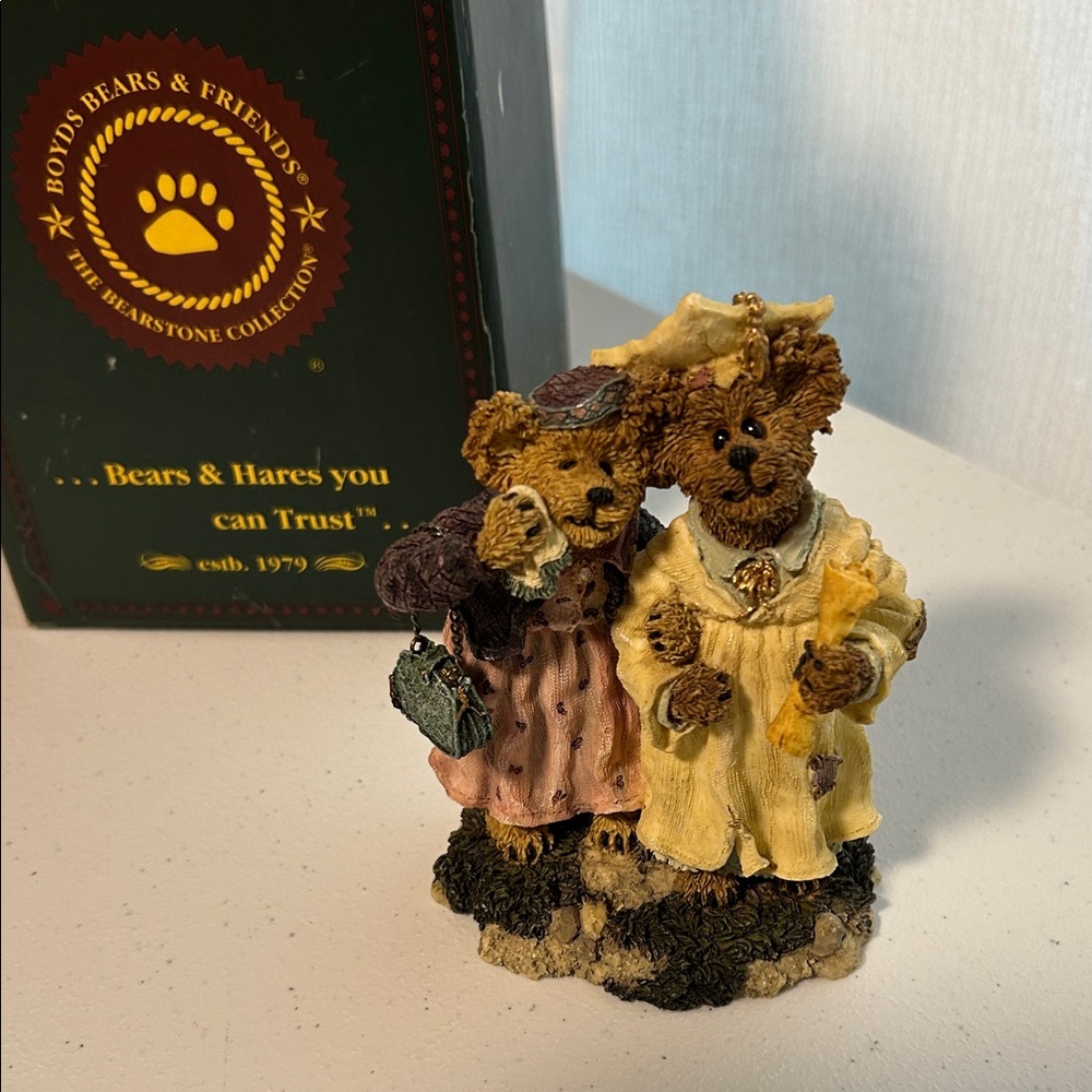 Boyds Bears & Friends Yellow and Brown Bear Couple Figurine